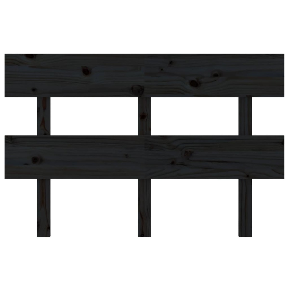 vidaXL Κεφαλάρι Κρεβατιού Μαύρο 124 x 3 x 81 εκ. Μασίφ Ξύλο Πεύκου