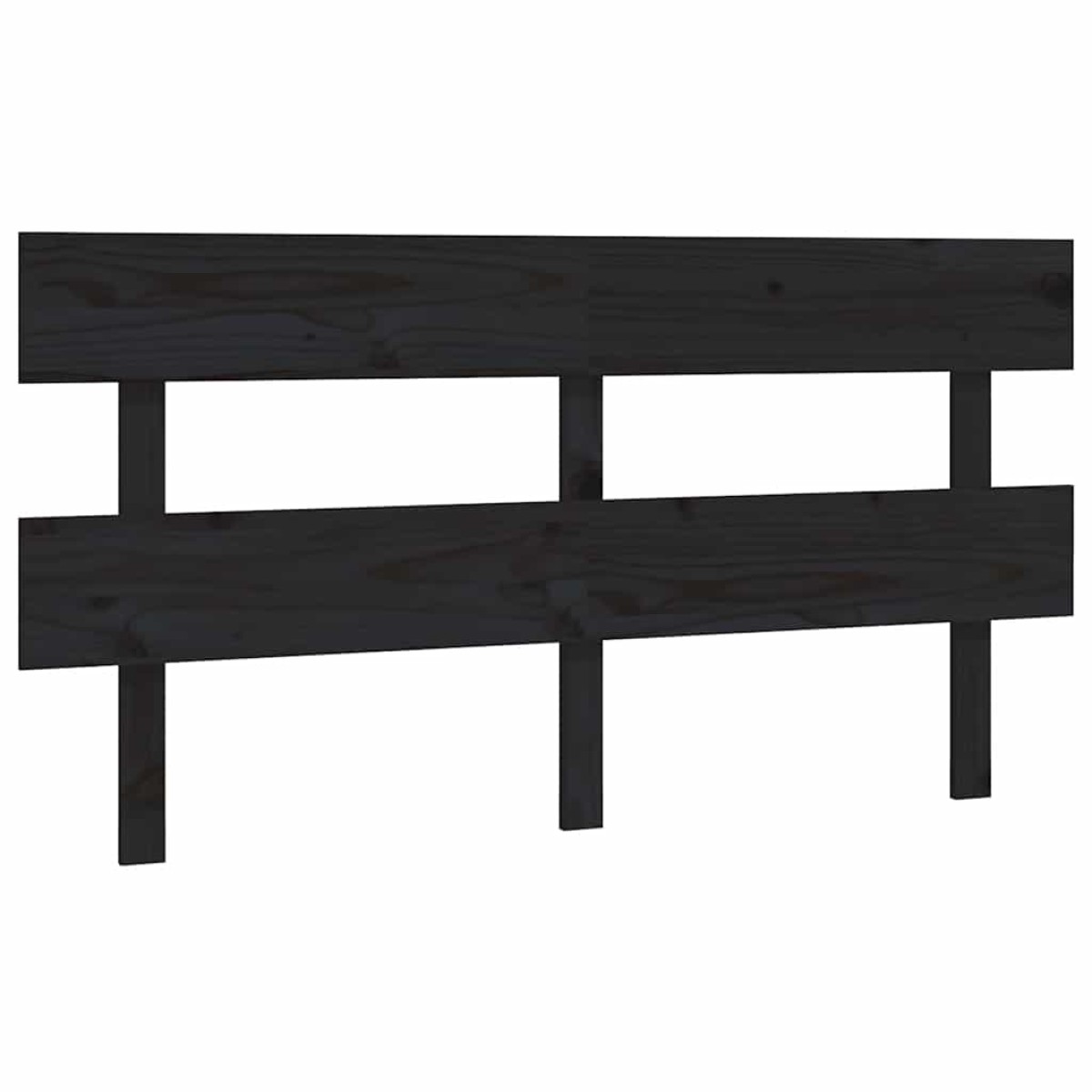 vidaXL Κεφαλάρι Κρεβατιού Μαύρο 164 x 3 x 81 εκ. Μασίφ Ξύλο Πεύκου