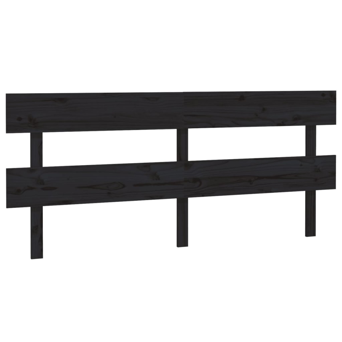 vidaXL Κεφαλάρι Κρεβατιού Μαύρο 184 x 3 x 81 εκ. Μασίφ Ξύλο Πεύκου