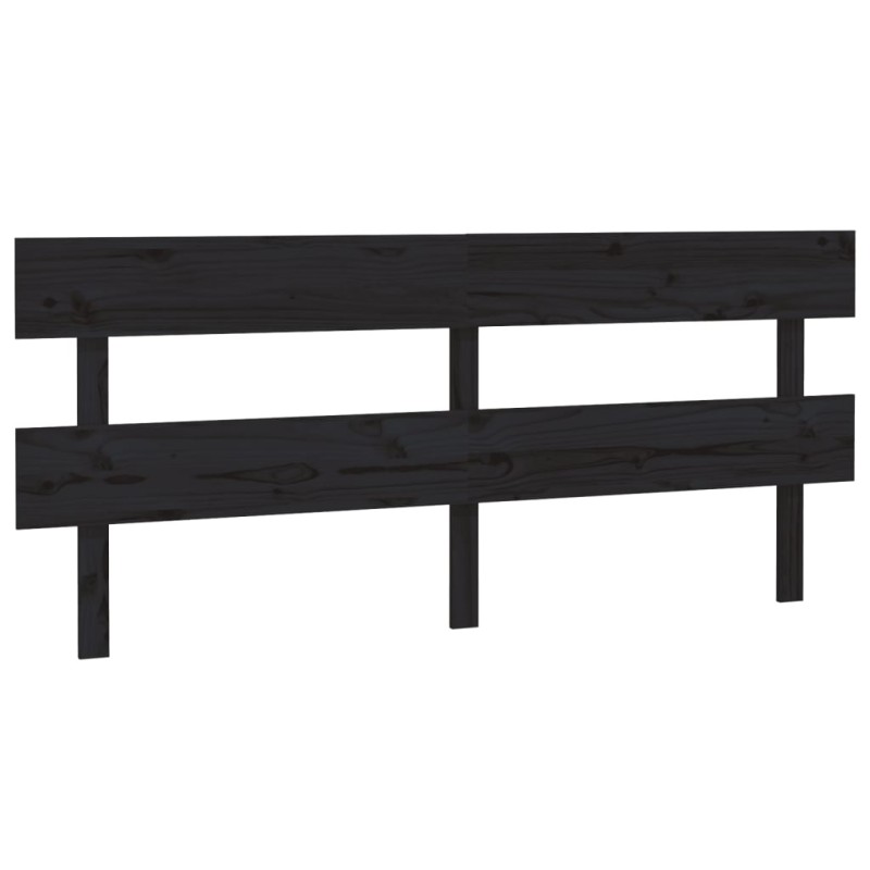 vidaXL Κεφαλάρι Κρεβατιού Μαύρο 184 x 3 x 81 εκ. Μασίφ Ξύλο Πεύκου