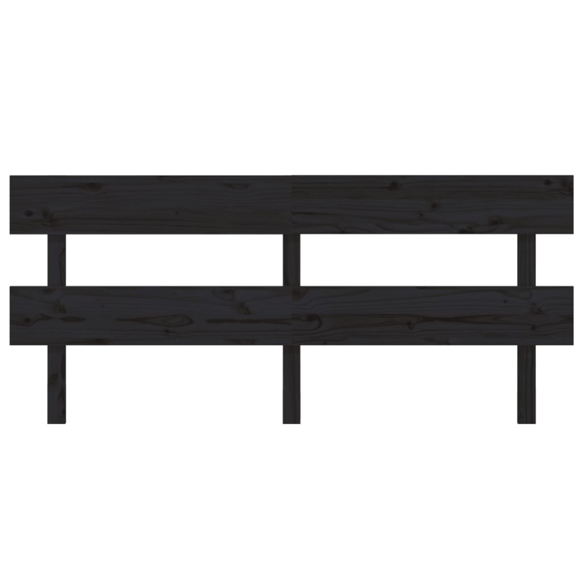 vidaXL Κεφαλάρι Κρεβατιού Μαύρο 184 x 3 x 81 εκ. Μασίφ Ξύλο Πεύκου
