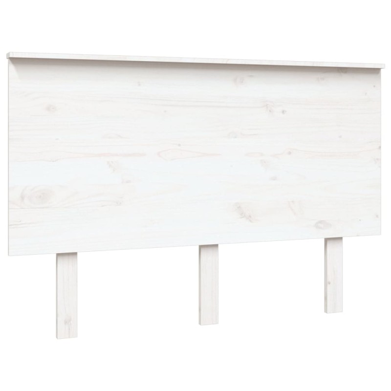 vidaXL Κεφαλάρι Κρεβατιού Λευκό 124x6x82,5 εκ. Μασίφ Ξύλο Πεύκου