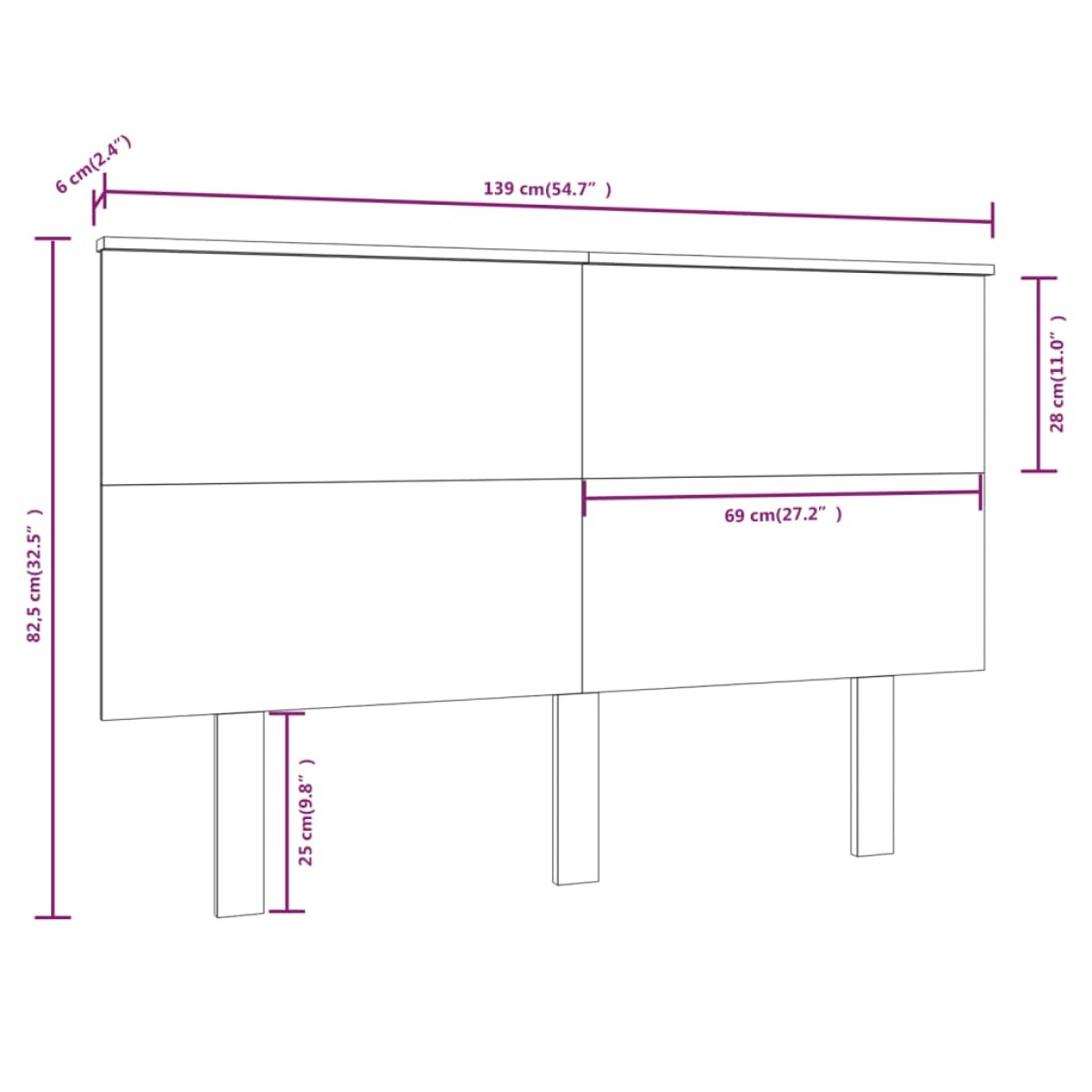 vidaXL Κεφαλάρι Κρεβατιού Μελί 139x6x82,5 εκ. από Μασίφ Ξύλο Πεύκου