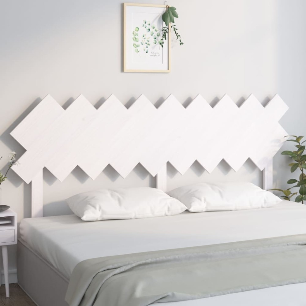vidaXL Κεφαλάρι Κρεβατιού Λευκό 178x3x80,5 εκ. από Μασίφ Ξύλο Πεύκου