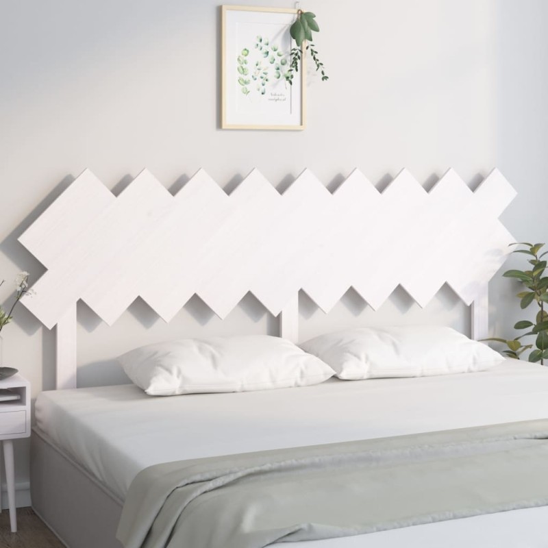 vidaXL Κεφαλάρι Κρεβατιού Λευκό 178x3x80,5 εκ. από Μασίφ Ξύλο Πεύκου