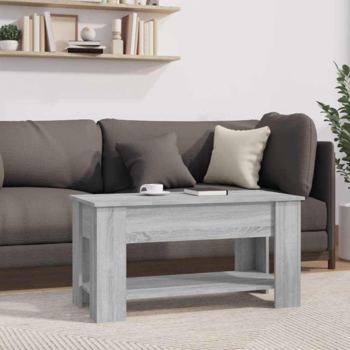 vidaXL Τραπεζάκι Σαλονιού Γκρι Sonoma 101x49x52 εκ. Επεξεργασμένο Ξύλο