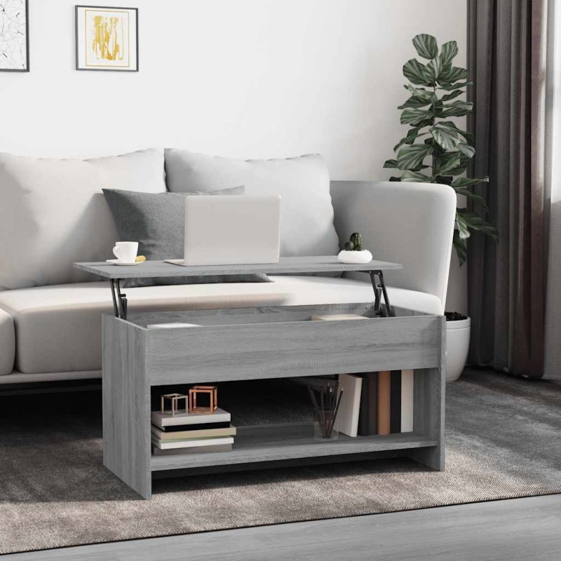 vidaXL Τραπεζάκι Σαλονιού Γκρι Sonoma102x50x52,5 εκ.Επεξεργασμένο Ξύλο