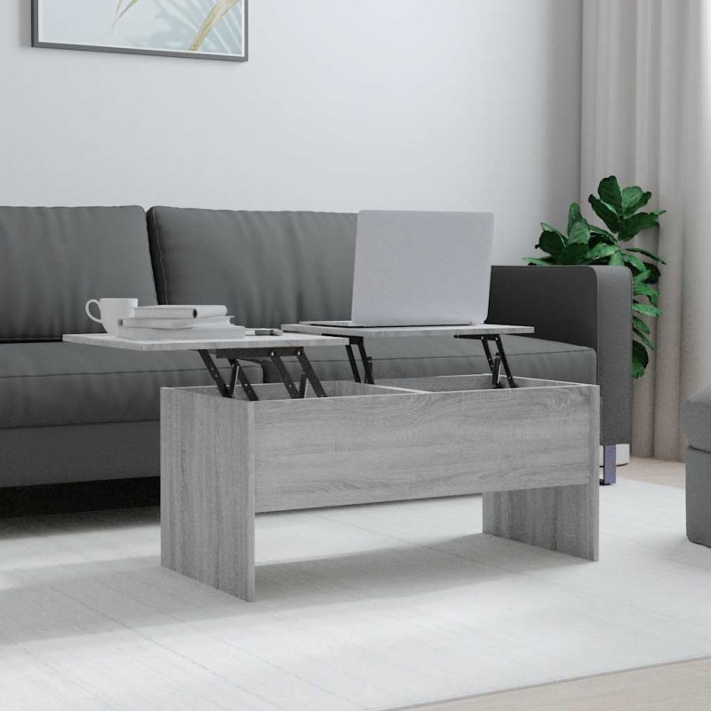 vidaXL Τραπεζάκι Σαλονιού ΓκριSonoma102x50,5x46,5εκ.Επεξεργασμένο Ξύλο