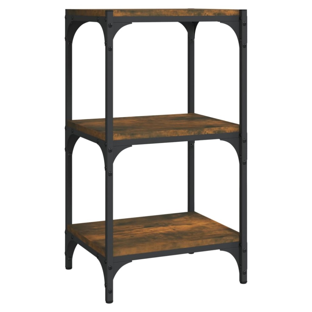 vidaXL Βιβλιοθήκη Καπνιστή Δρυς 40x33x70,5 εκ. Επεξ. Ξύλο & Ατσάλι