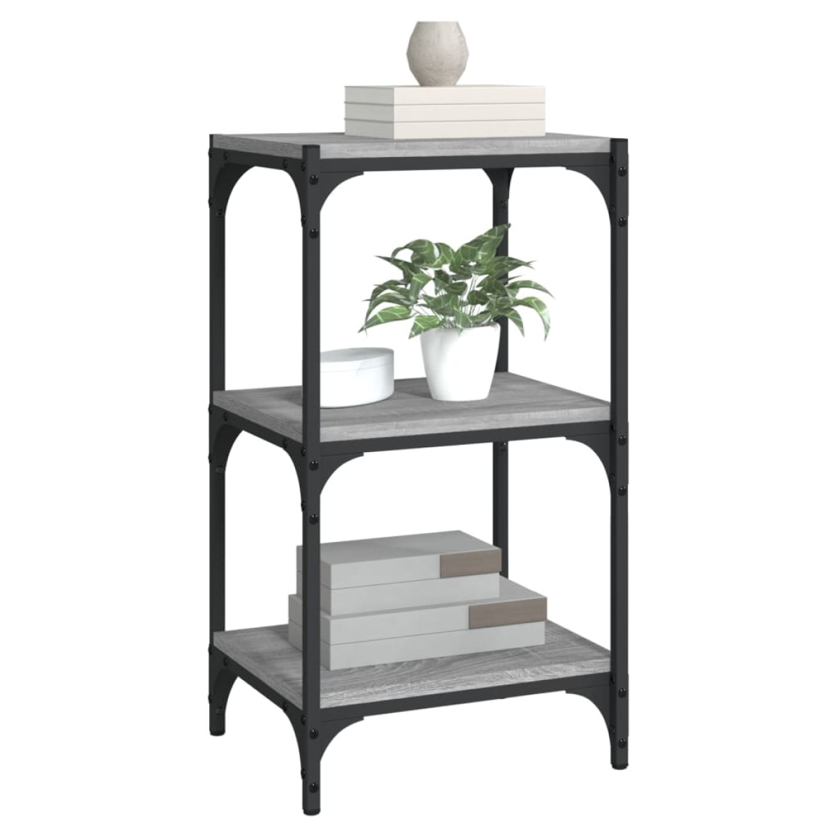 vidaXL Βιβλιοθήκη Γκρι Sonoma 40x33x70,5 εκ. Επεξ. Ξύλο & Ατσάλι