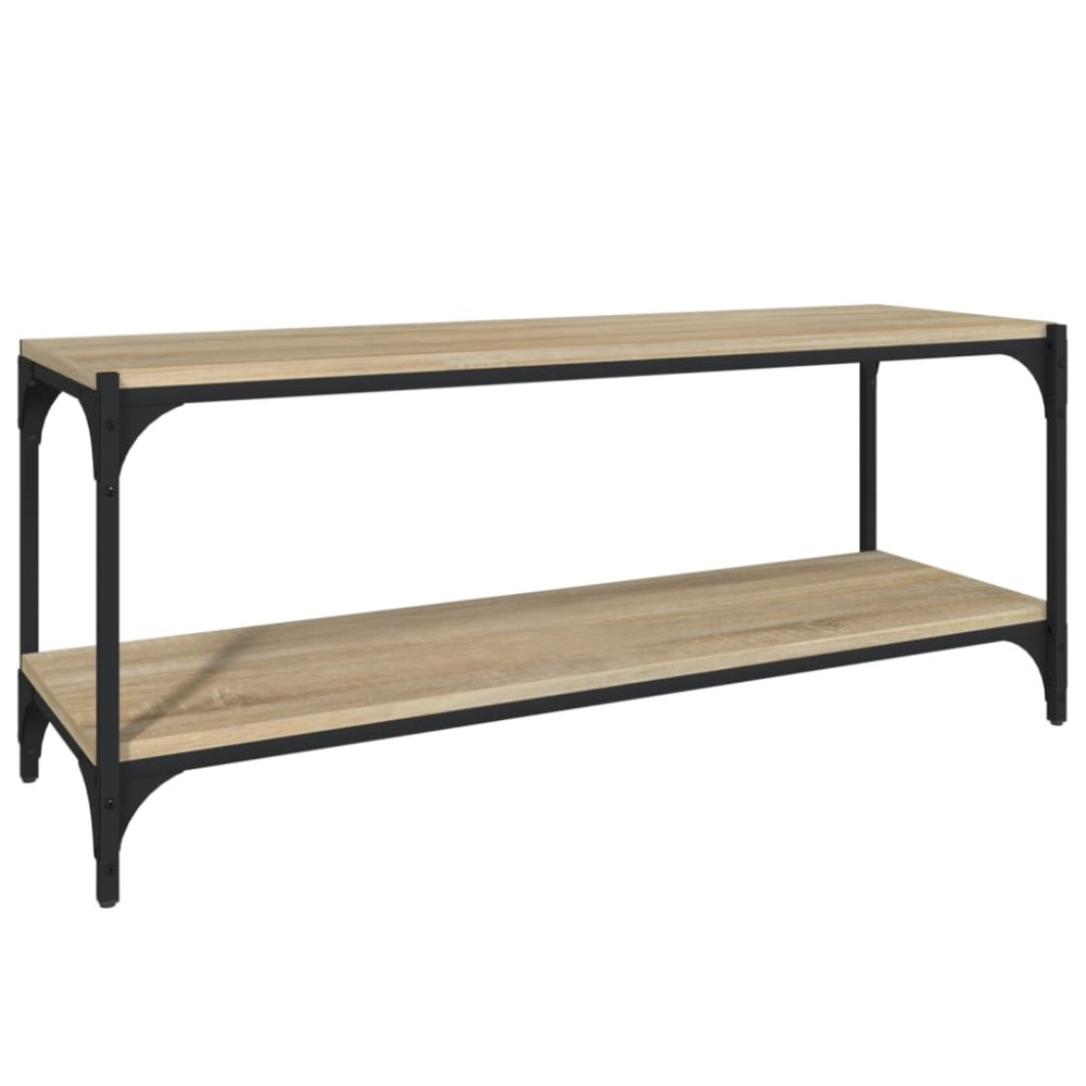 vidaXL Έπιπλο Τηλεόρασης Sonoma Δρυς 100x33x41 εκ. Επεξ. Ξύλο & Ατσάλι