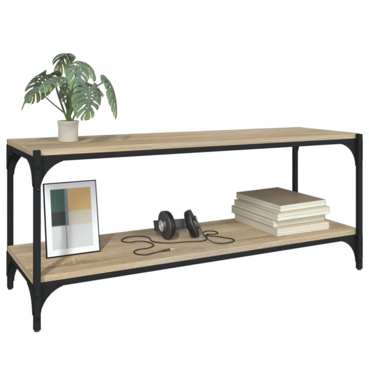 vidaXL Έπιπλο Τηλεόρασης Sonoma Δρυς 100x33x41 εκ. Επεξ. Ξύλο & Ατσάλι