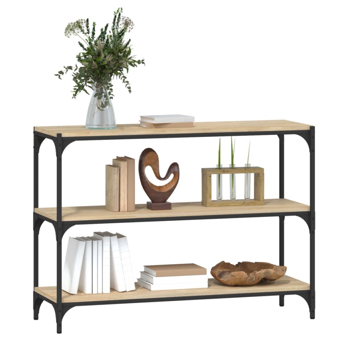 vidaXL Βιβλιοθήκη Sonoma Δρυς 100x33x70,5 εκ. Επεξεργ. Ξύλο & Ατσάλι