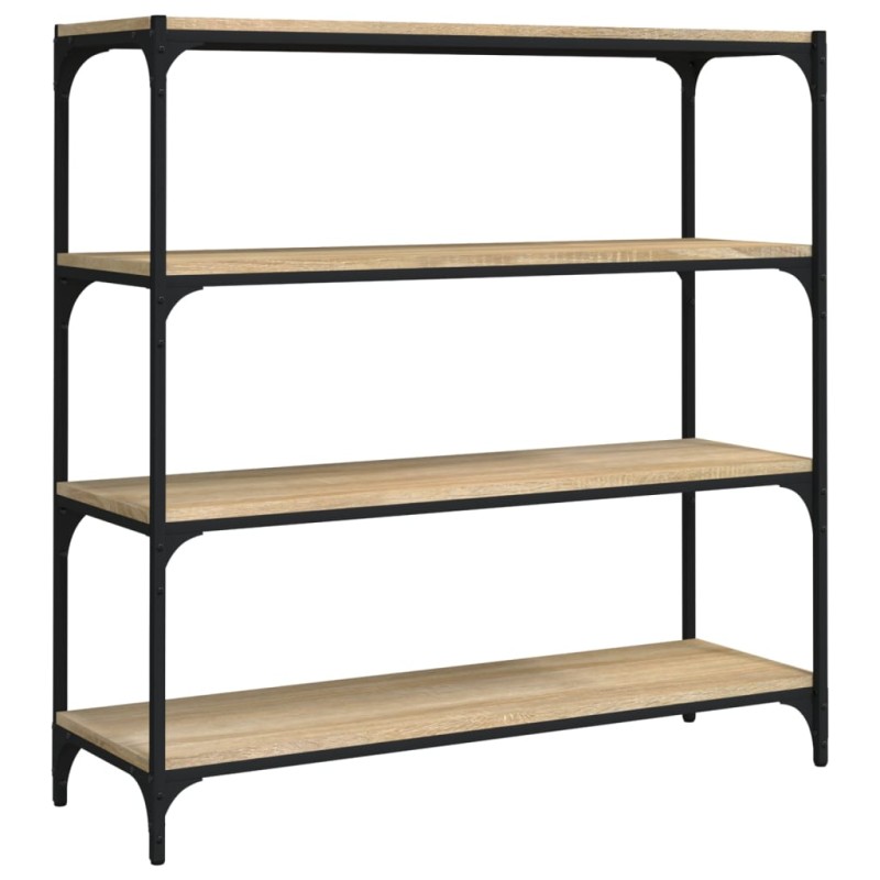 vidaXL Βιβλιοθήκη Sonoma Δρυς 100x33x100 εκ. Επεξεργ. Ξύλο & Ατσάλι
