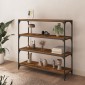 vidaXL Βιβλιοθήκη Καπνιστή Δρυς 100 x 33 x 100 εκ. Επεξ. Ξύλο & Ατσάλι