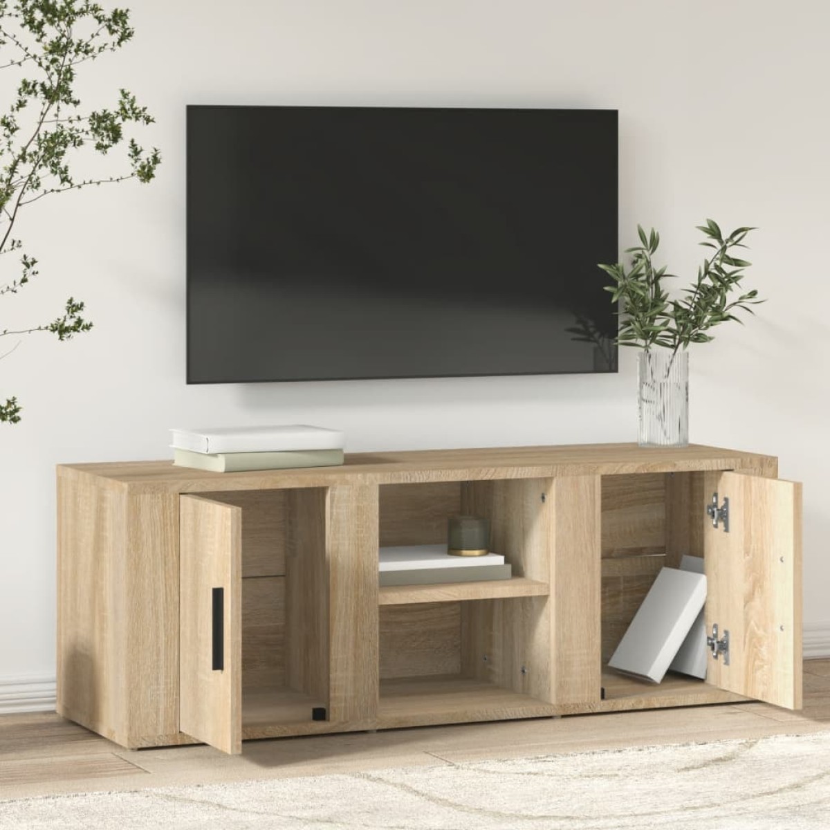 vidaXL Έπιπλο Τηλεόρασης Sonoma Δρυς 100x31,5x35 εκ. Επεξ. Ξύλο