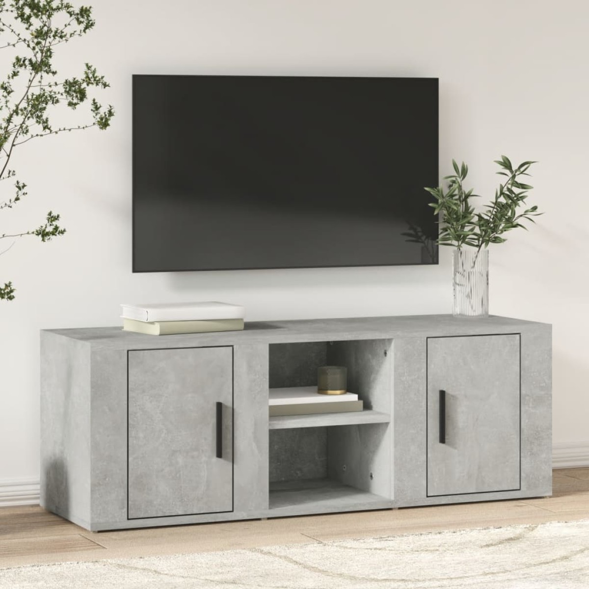 vidaXL Έπιπλο Τηλεόρασης Γκρι Σκυρ. 100x31,5x35 εκ. Επεξ. Ξύλο