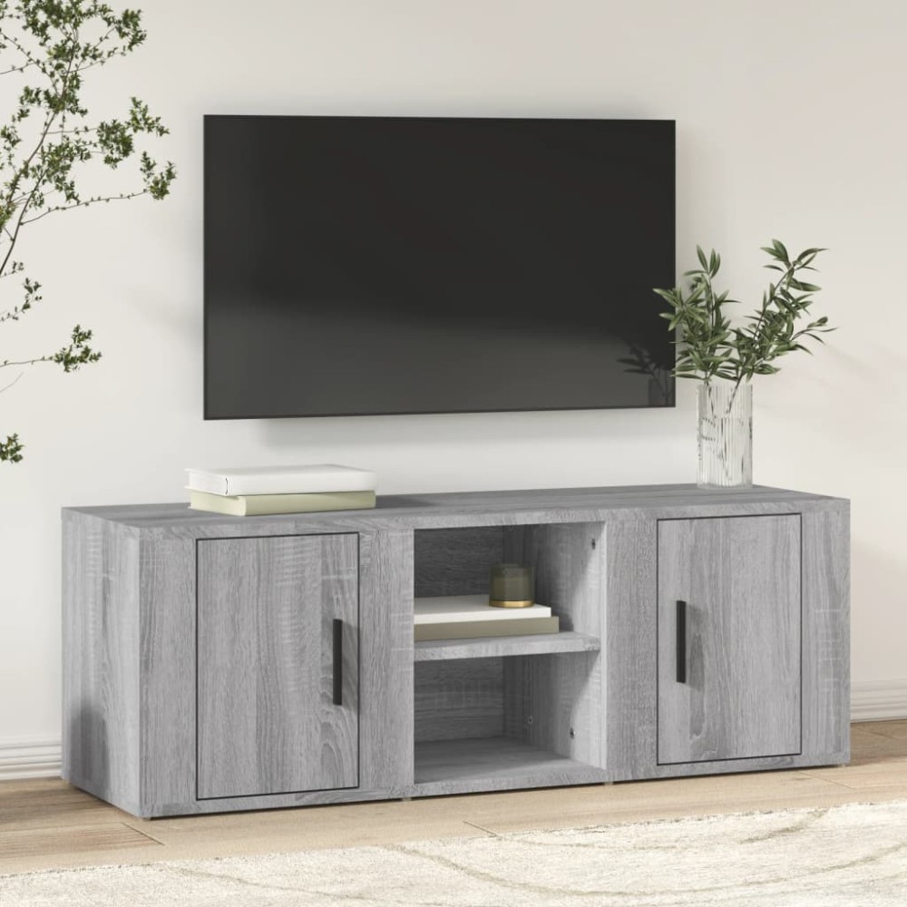 vidaXL Έπιπλο Τηλεόρασης Γκρι Sonoma 100x31,5x35 εκ. από Επεξεργ. Ξύλο