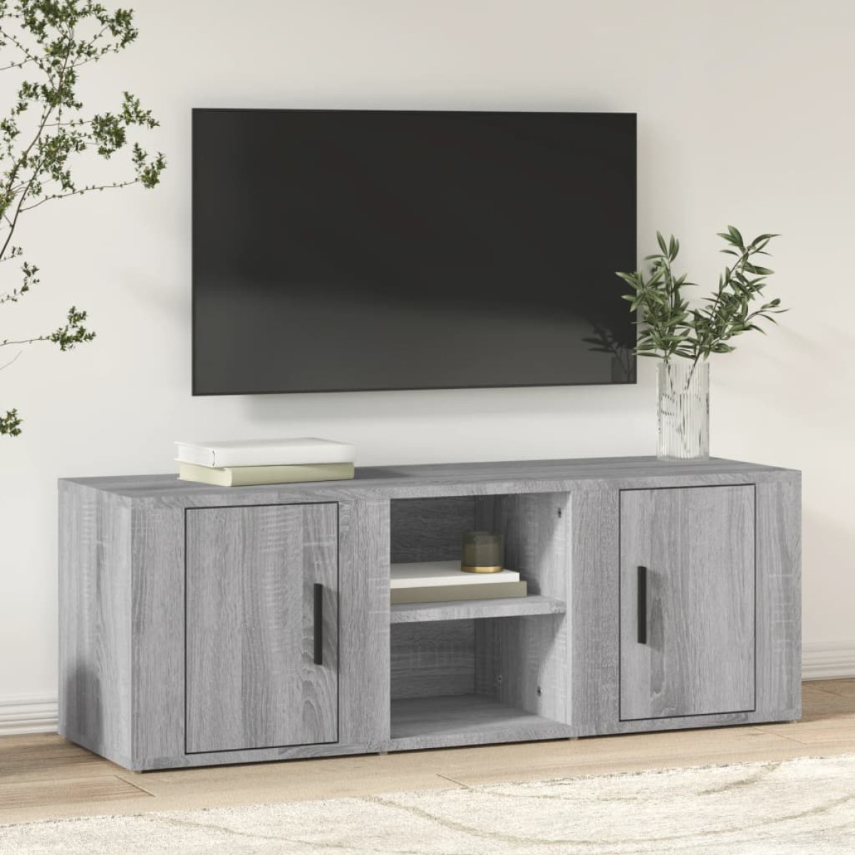 vidaXL Έπιπλο Τηλεόρασης Γκρι Sonoma 100x31,5x35 εκ. από Επεξεργ. Ξύλο
