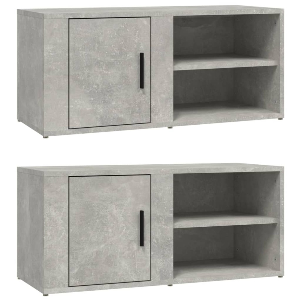 vidaXL Έπιπλα Τηλεόρασης 2 τεμ. Γκρι Σκυρ. 80x31,5x36εκ. Επεξεργ. Ξύλο