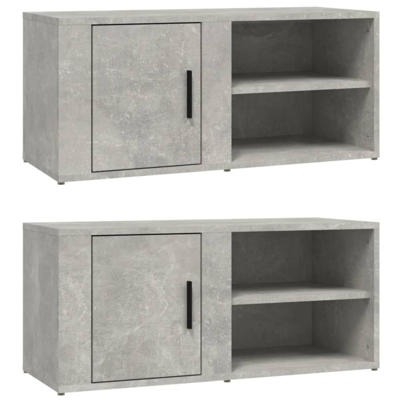 vidaXL Έπιπλα Τηλεόρασης 2 τεμ. Γκρι Σκυρ. 80x31,5x36εκ. Επεξεργ. Ξύλο