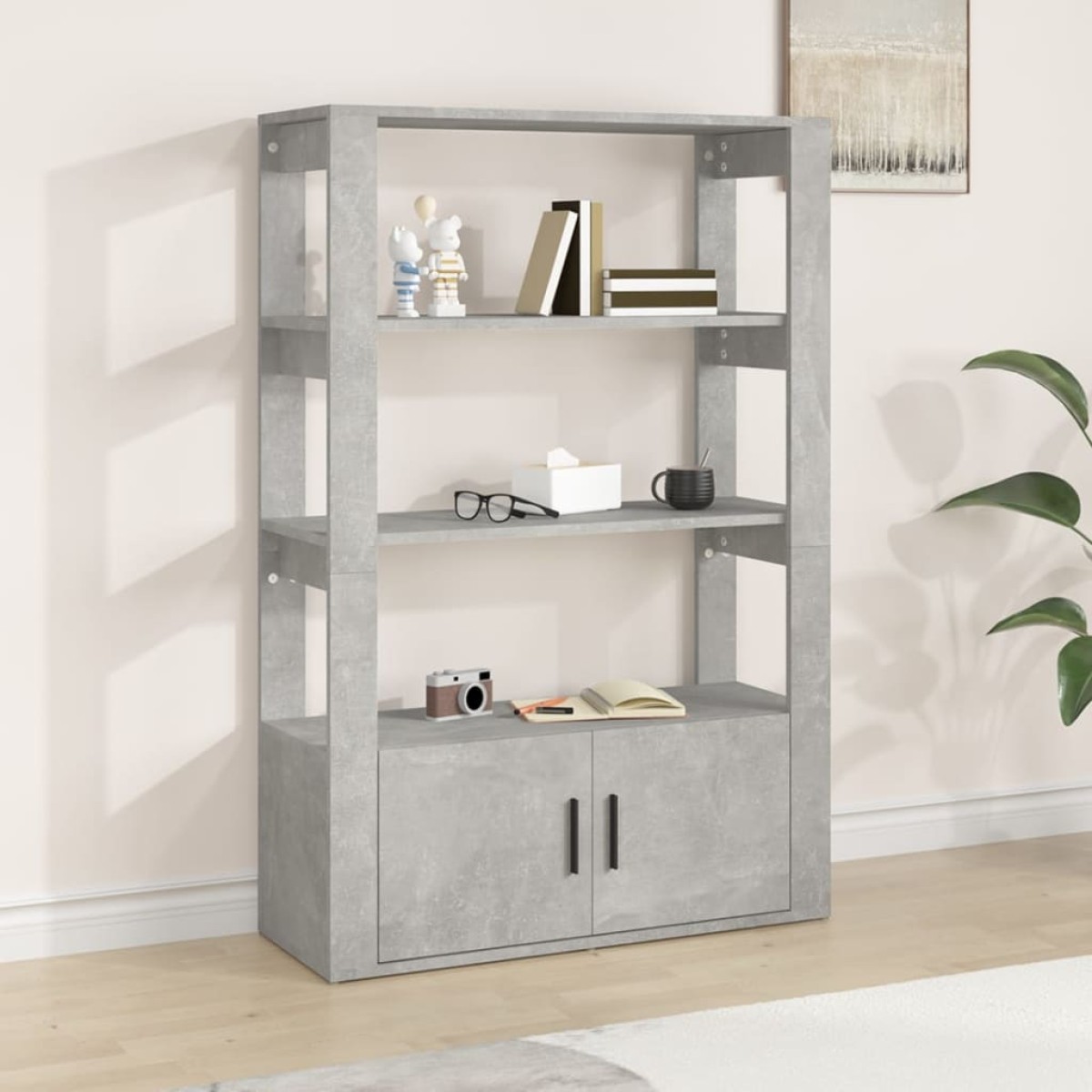 vidaXL Ντουλάπι Γκρι Σκυροδέματος 80x30x119,5 εκ. Επεξεργασμένο Ξύλο