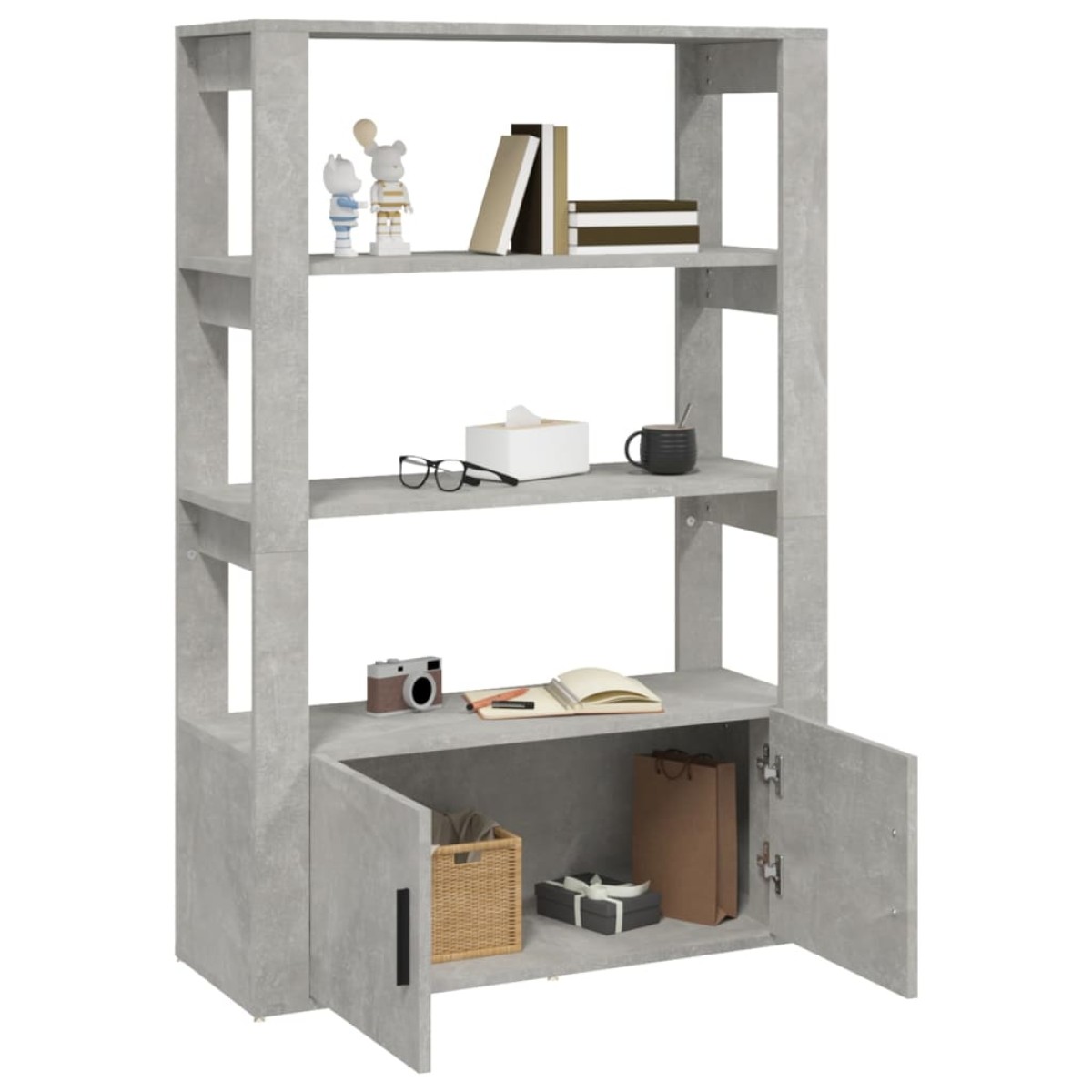 vidaXL Ντουλάπι Γκρι Σκυροδέματος 80x30x119,5 εκ. Επεξεργασμένο Ξύλο