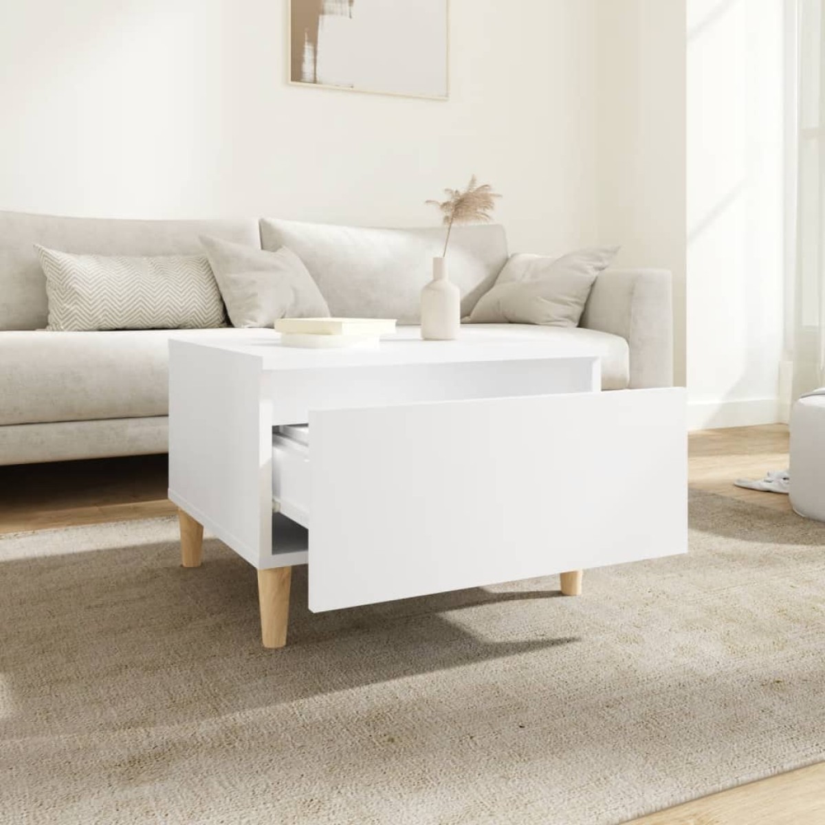 vidaXL Βοηθητικά Τραπέζια 2 τεμ. Λευκά 50x46x35 εκ. Επεξεργασμένο Ξύλο