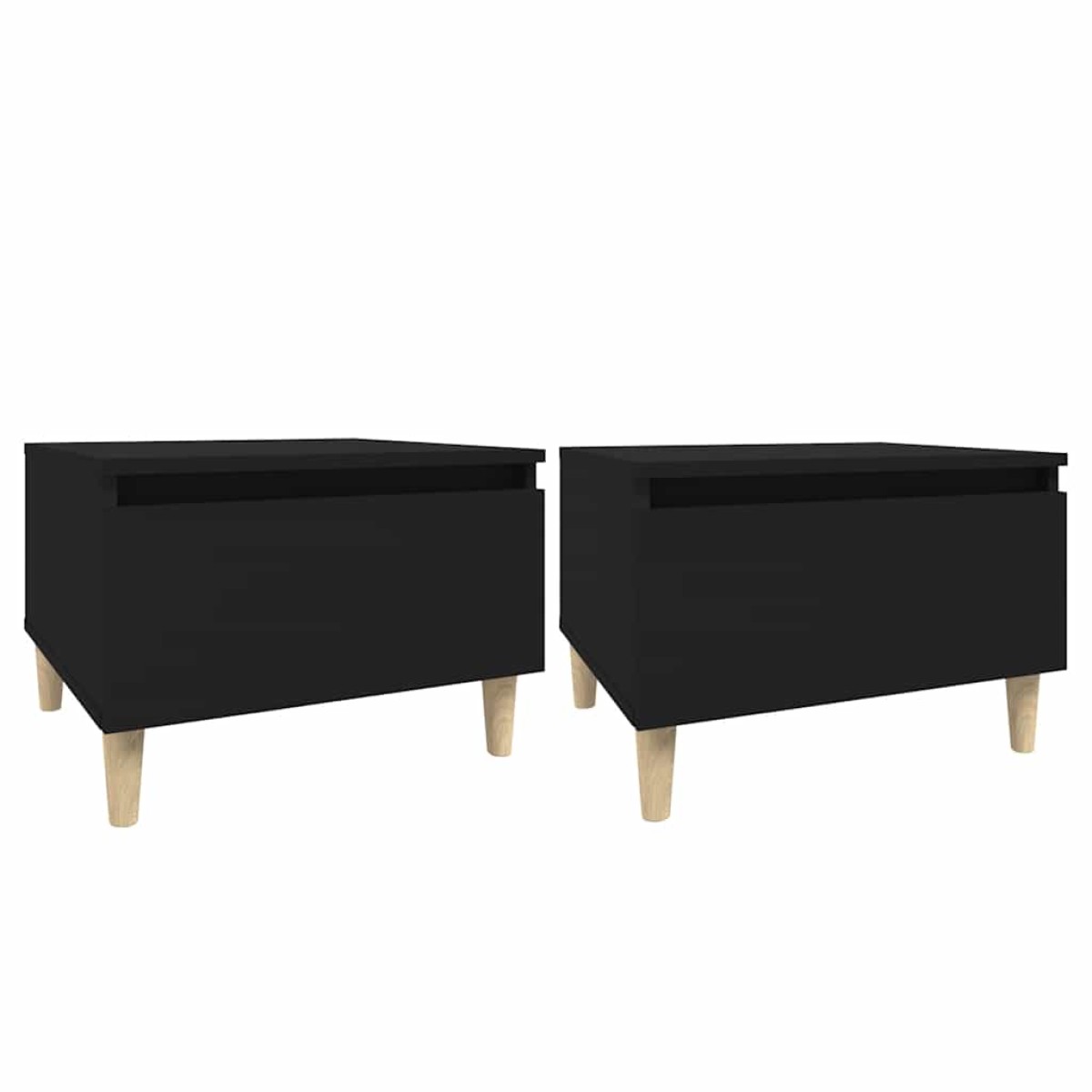 vidaXL Βοηθητικά Τραπέζια 2 τεμ. Μαύρα 50x46x35 εκ. Επεξεργασμένο Ξύλο