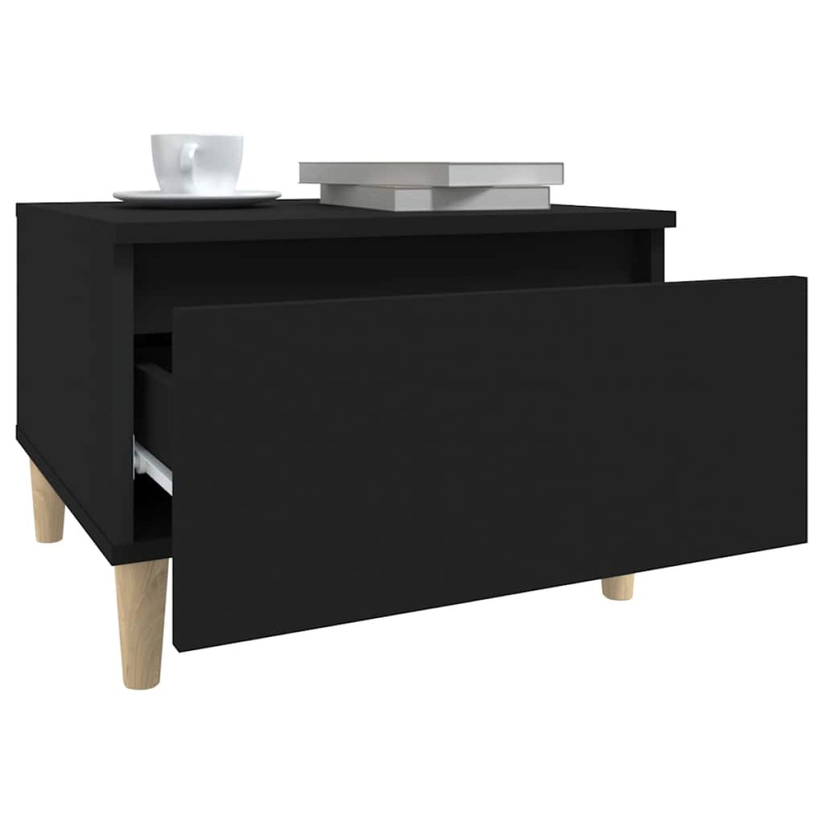 vidaXL Βοηθητικά Τραπέζια 2 τεμ. Μαύρα 50x46x35 εκ. Επεξεργασμένο Ξύλο