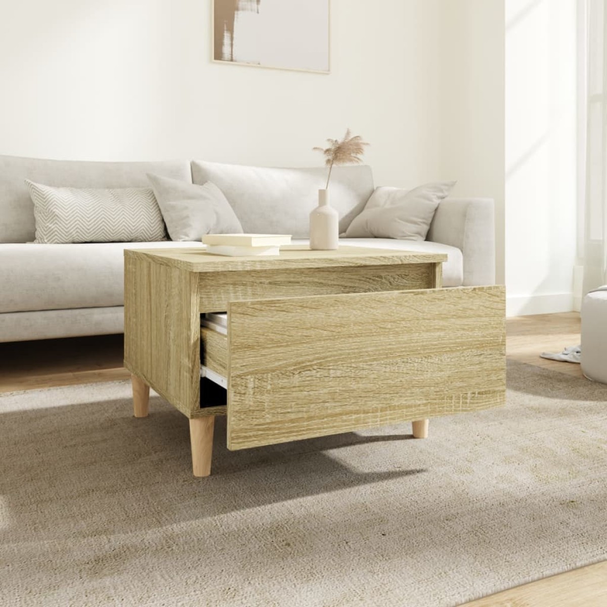 vidaXL Βοηθητικό Τραπέζι Sonoma Δρυς 50x46x35 εκ. Επεξεργασμένο Ξύλο