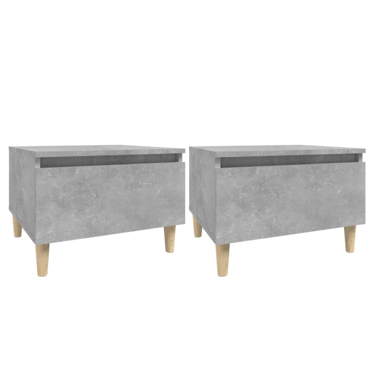 vidaXL Τραπέζια Βοηθητικά 2 τεμ. Γκρι Σκυροδ. 50x46x35 εκ. Επεξ. Ξύλο