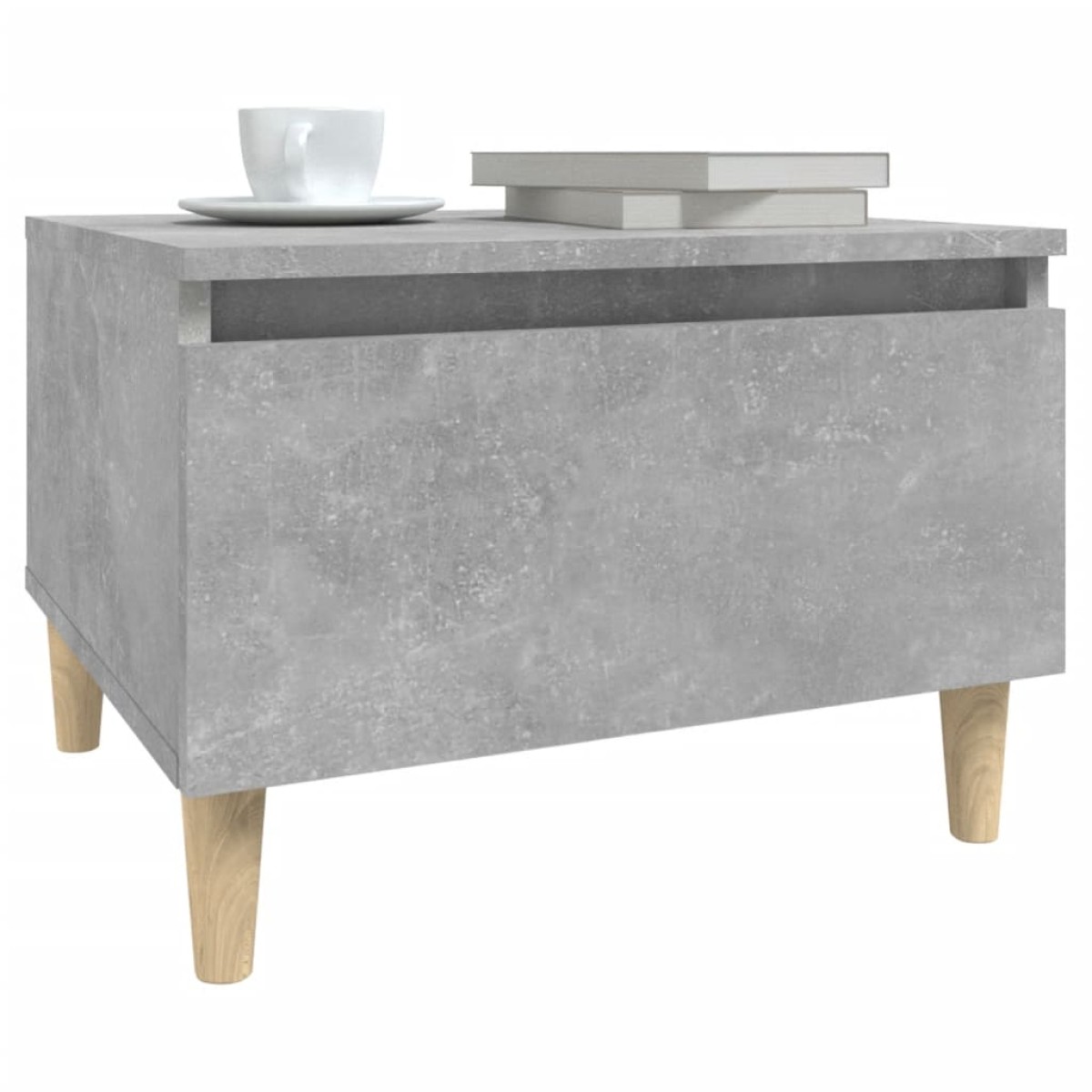 vidaXL Τραπέζια Βοηθητικά 2 τεμ. Γκρι Σκυροδ. 50x46x35 εκ. Επεξ. Ξύλο
