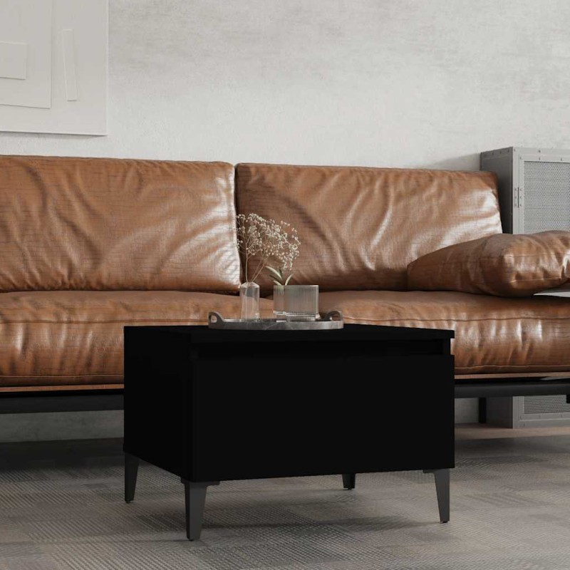 vidaXL Βοηθητικό Τραπέζι Μαύρο 50x46x35 εκ. από Επεξεργασμένο Ξύλο