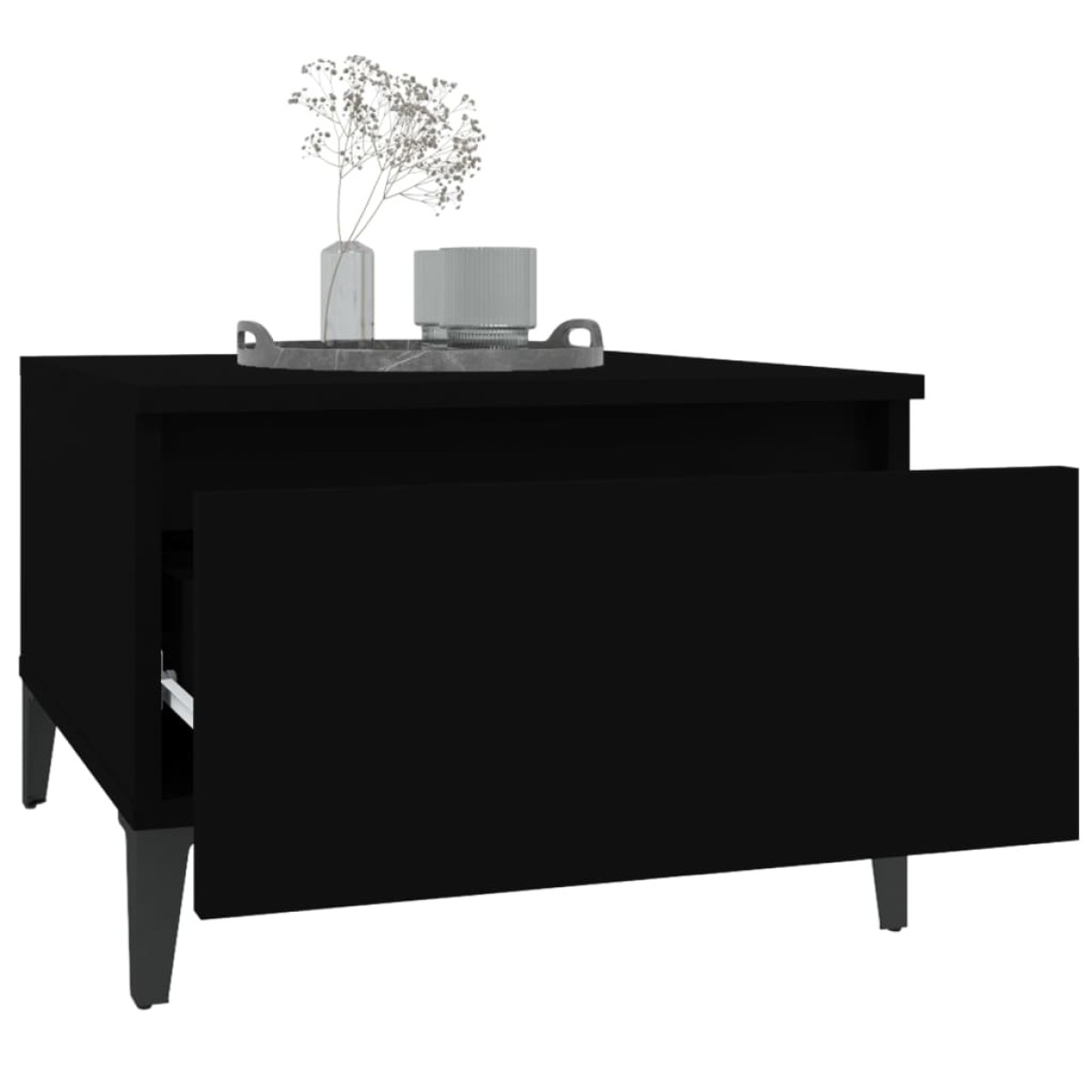vidaXL Βοηθητικά Τραπέζια 2 τεμ. Μαύρα 50x46x35 εκ. Επεξεργασμένο Ξύλο