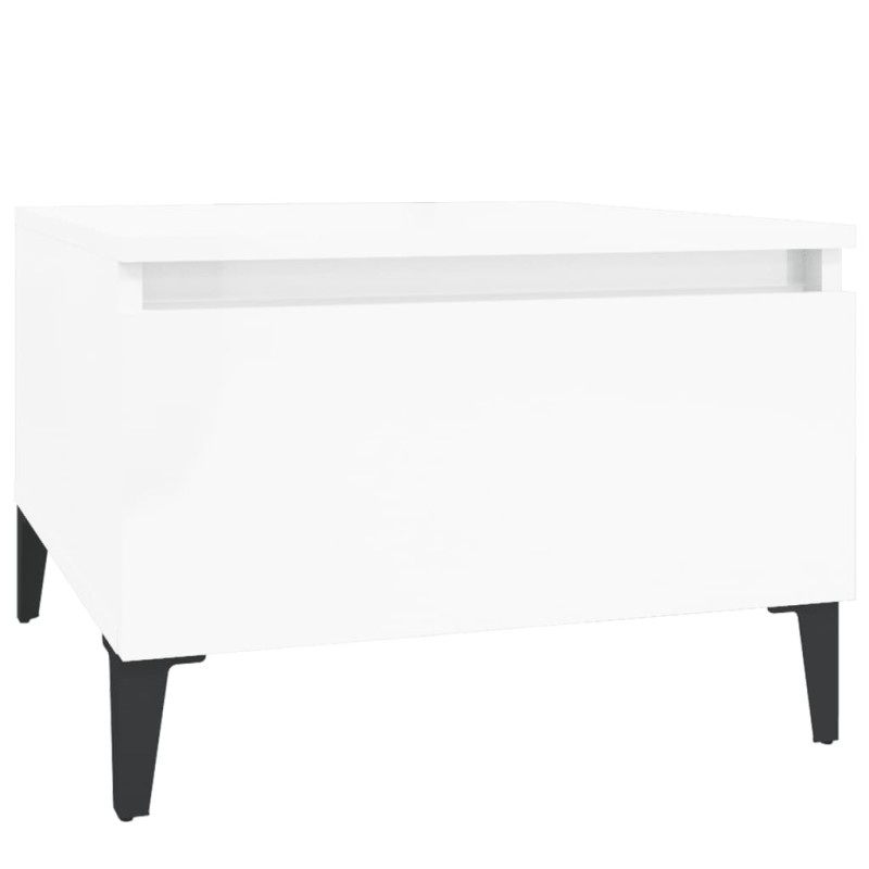 vidaXL Τραπέζι Βοηθητικό Γυαλιστ.Λευκό 50x46x35 εκ. Επεξεργασμένο Ξύλο