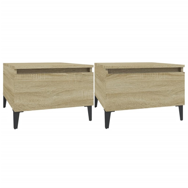 vidaXL Τραπεζάκια Σαλονιού 2 τεμ. Sonoma Δρυς 50x46x35 εκ. Επεξ. Ξύλο