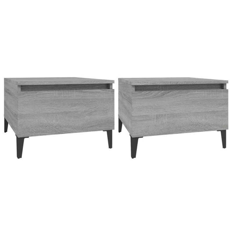 vidaXL Τραπεζάκια Σαλονιού 2 τεμ. Γκρι Sonoma 50x46x35 εκ. Επεξ. Ξύλο