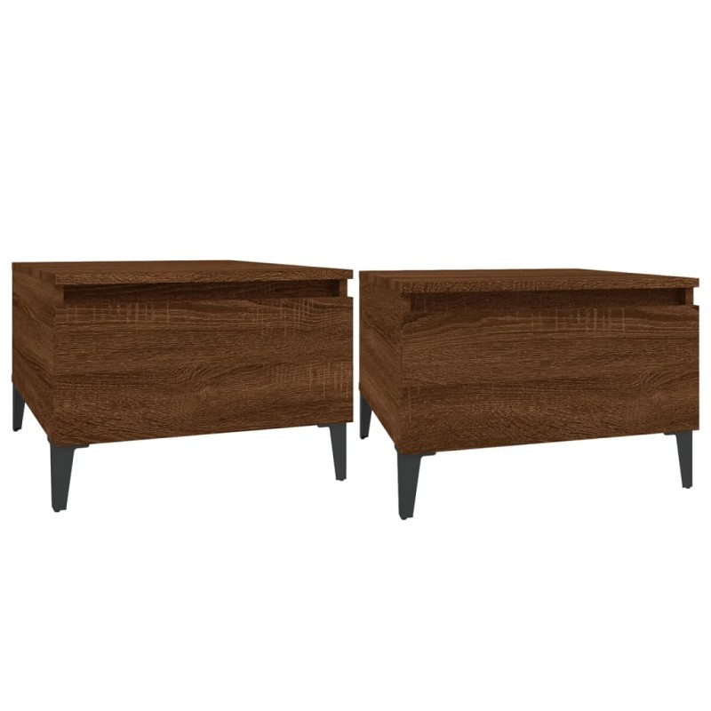 vidaXL Τραπεζάκια Σαλονιού 2 τεμ Καφέ Δρυς 50x46x35 εκ. Επεξ. Ξύλο