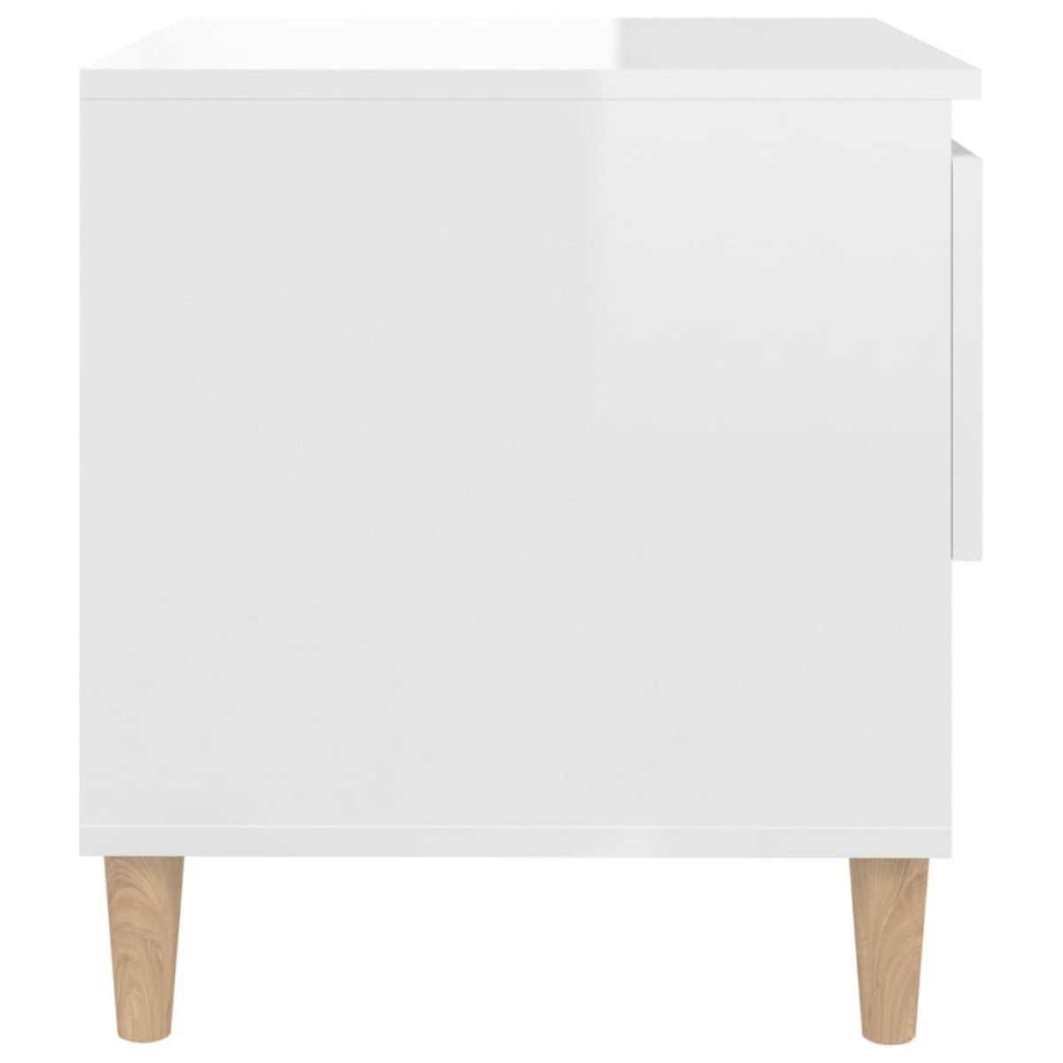 vidaXL Κομοδίνο Γυαλ. Λευκό 50x46x50 εκ. από Επεξεργασμένο Ξύλο