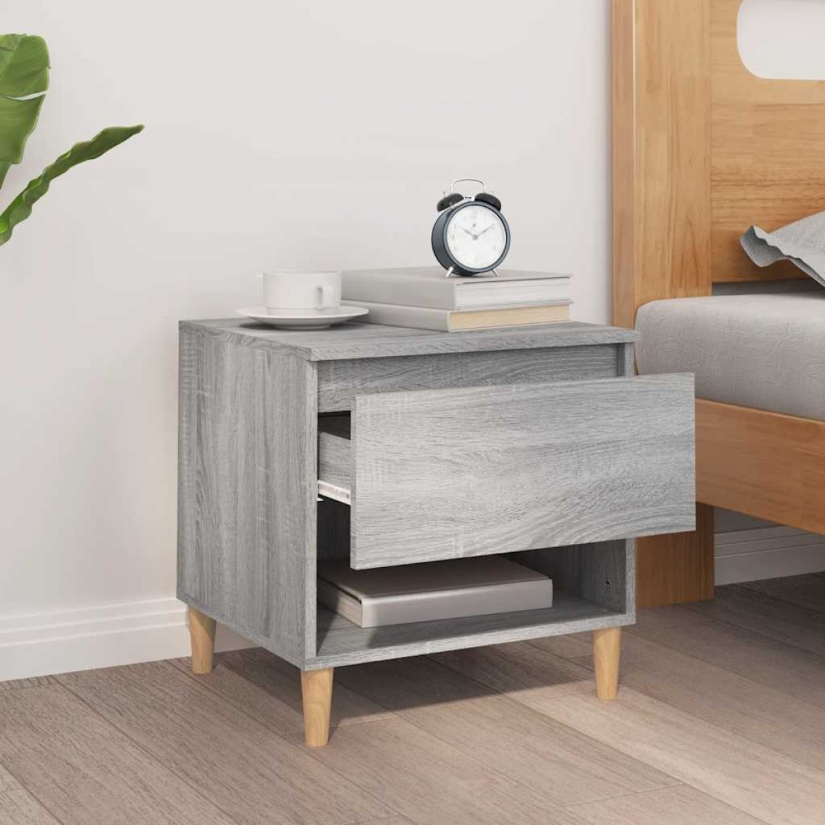 vidaXL Κομοδίνο Γκρι Sonoma 50x46x50 εκ. από Επεξεργασμένο Ξύλο