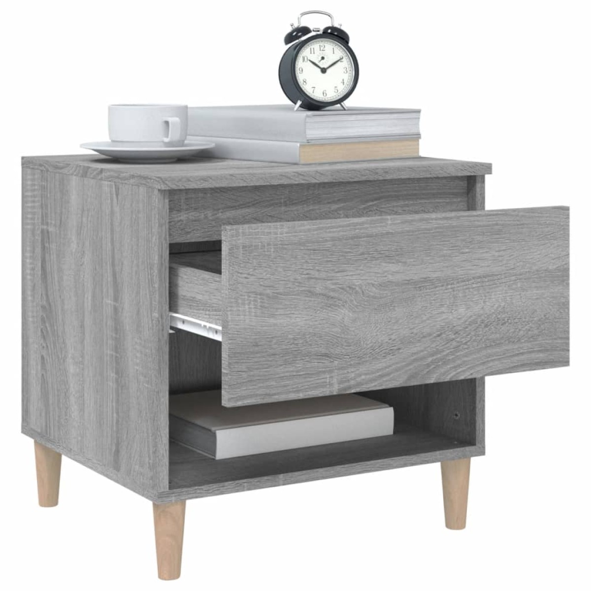 vidaXL Κομοδίνα 2 τεμ Γκρι sonoma 50x46x50 εκ. από Επεξεργασμένο Ξύλο