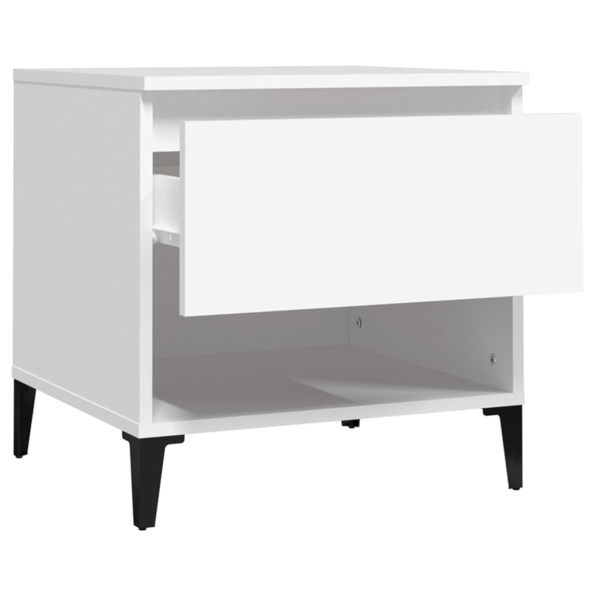 vidaXL Βοηθητικό Τραπέζι Λευκό 50 x 46 x 50 εκ. από Επεξεργασμένο Ξύλο