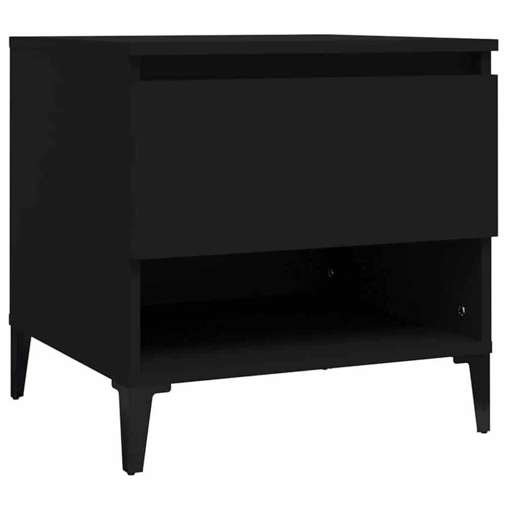 vidaXL Βοηθητικό Τραπέζι Μαύρο 50x46x50 εκ. από Επεξεργασμένο Ξύλο