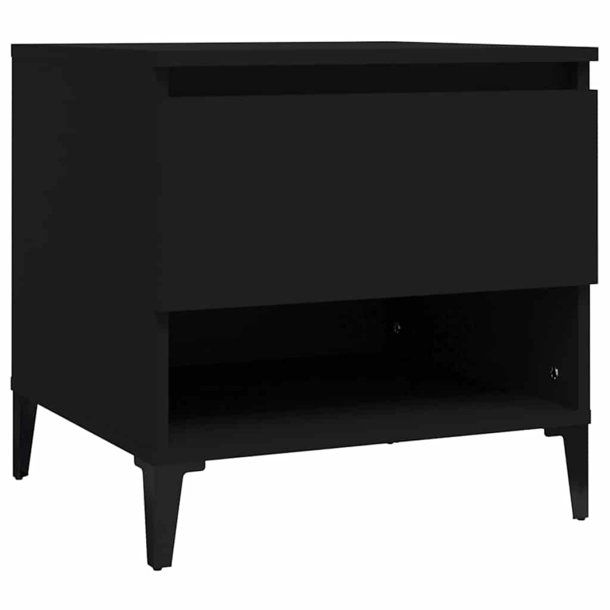 vidaXL Βοηθητικό Τραπέζι Μαύρο 50x46x50 εκ. από Επεξεργασμένο Ξύλο
