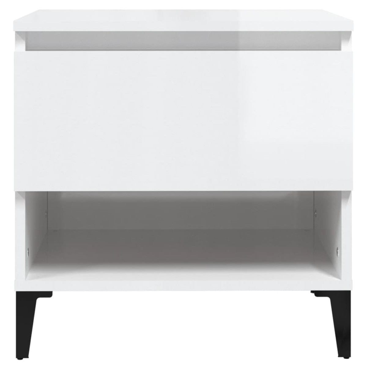 vidaXL Βοηθητικά Τραπέζια 2 τεμ. Γυαλ.Λευκό 50x46x50 εκ. Επεξ. Ξύλο