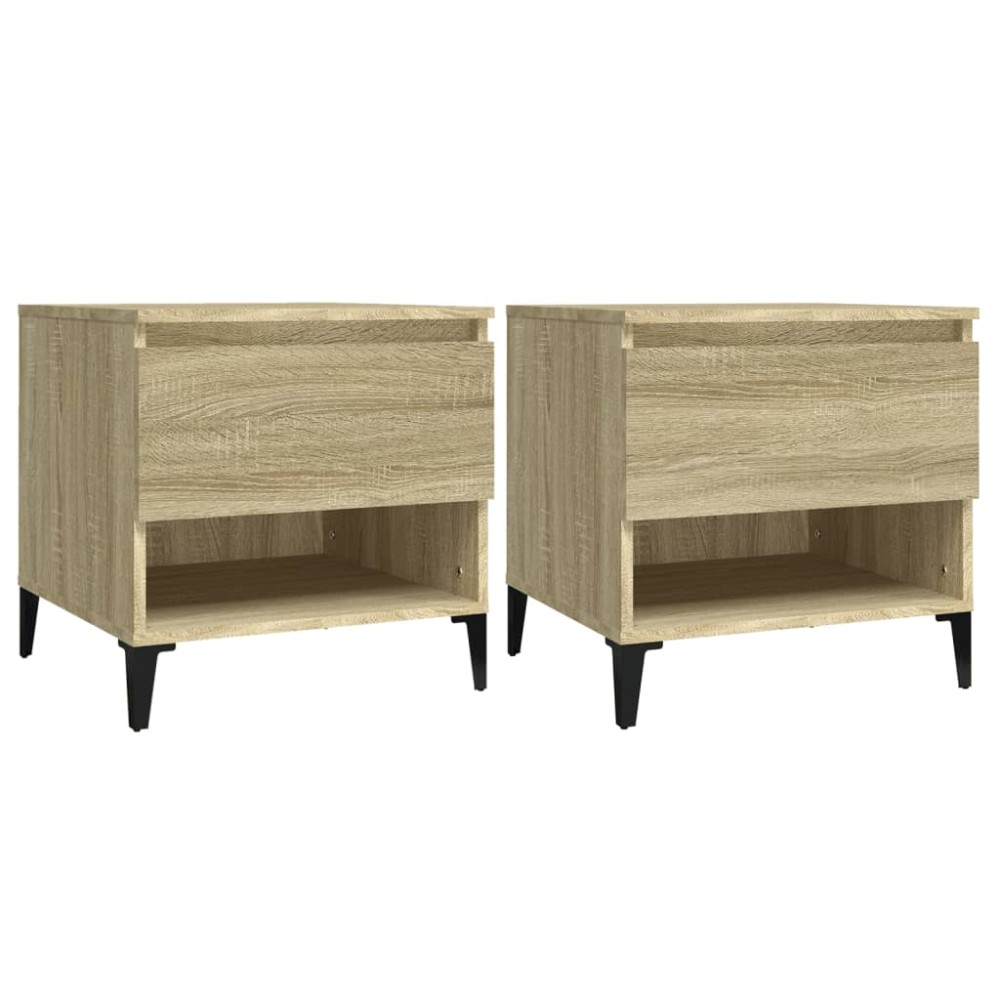 vidaXL Βοηθητικά Τραπέζια 2 τεμ. Sonoma Δρυς 50x46x50 εκ. Επεξ. Ξύλο