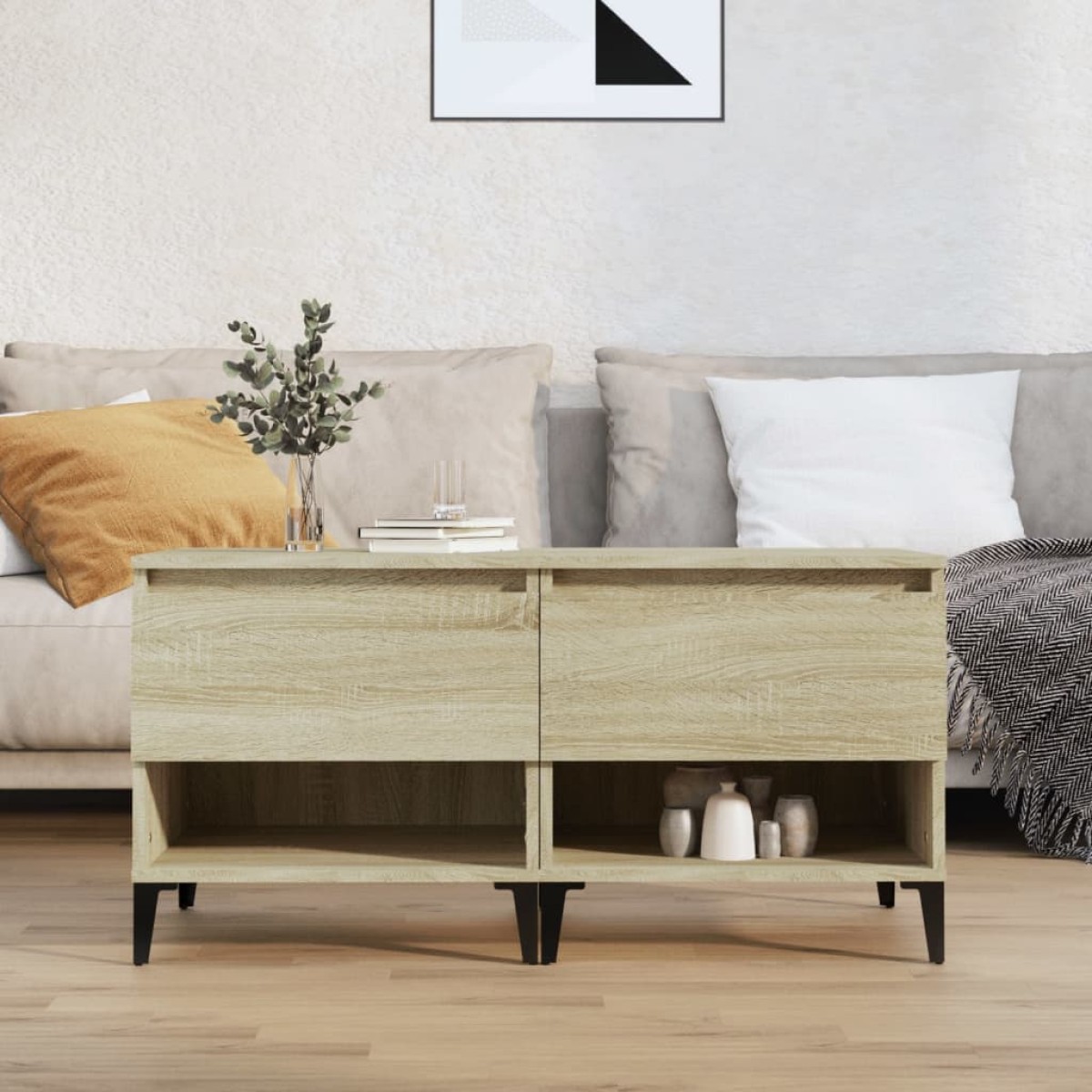 vidaXL Βοηθητικά Τραπέζια 2 τεμ. Sonoma Δρυς 50x46x50 εκ. Επεξ. Ξύλο