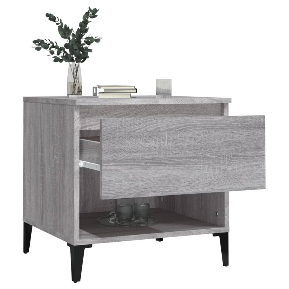 vidaXL Βοηθητικό Τραπέζι Γκρι Sonoma 50x46x50 εκ. Επεξεργασμένο Ξύλο