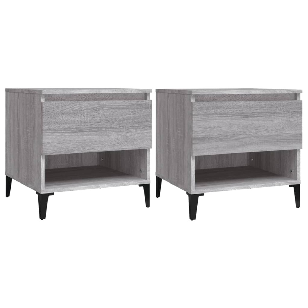 vidaXL Βοηθητικά Τραπέζια 2 τεμ. Γκρι Sonoma 50x46x50 εκ. Επεξ. Ξύλο